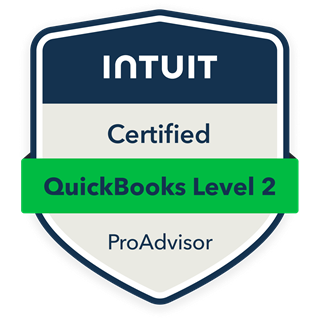 Intuit Certified QuickBooks Level 2 ProAdvisor badge